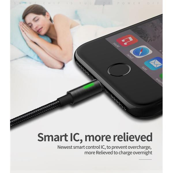 Auto Cut Off Nylon Quick Charging Cable Smart Disconnect Intelligent USB Date Cable