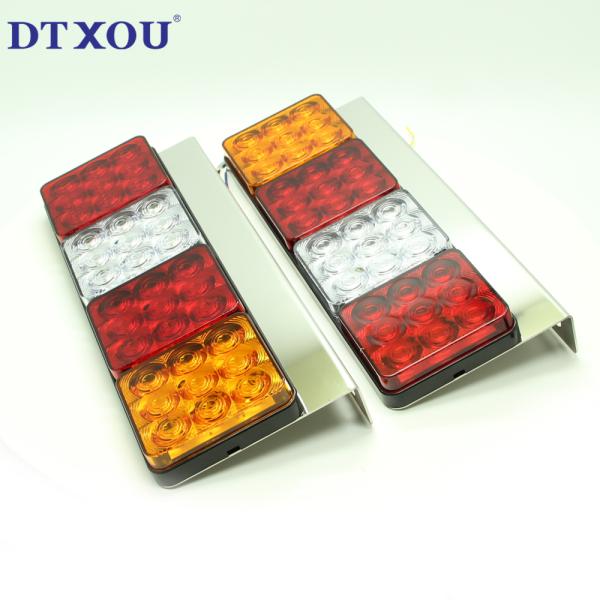 4-hole LED truck tail light Rear Tail Stop Light Indicator Lamp E-mark For Trailer Truck Utes Caravan Lorry Van