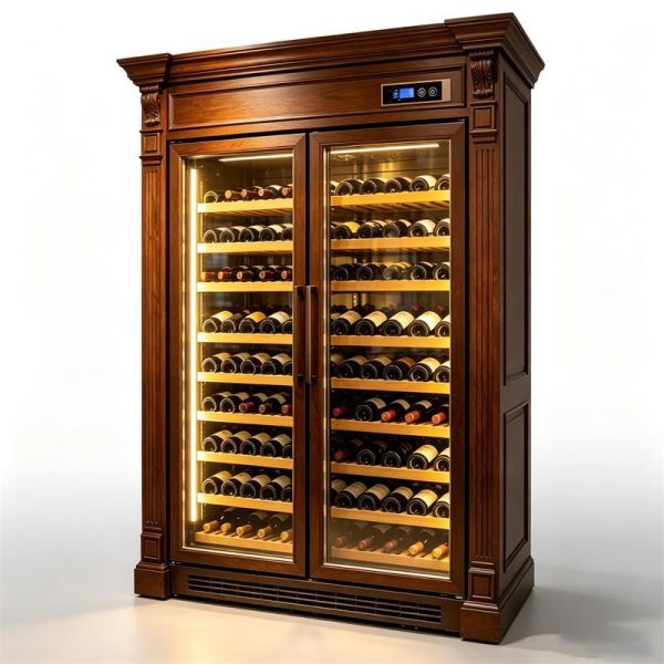 Smart Digital Temperature Control Dual-Zone Solid Wood Wine Cooler Cabinet Smart Digital Temperature Control Dual-Zone Solid Wood Wine Cooler Cabinet