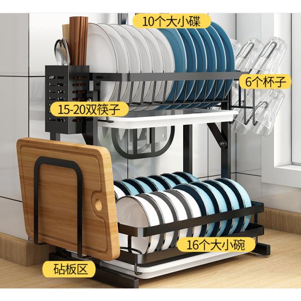 Rustproof 30KG Loading 3 Tier Stainless Steel Dish Drying Rack Foldable