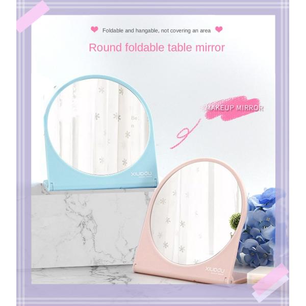 Extra LOGO Plastic Glass Mirror Standing Make-Up Table for Desktop Portable Makeup