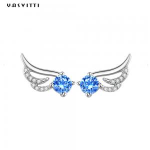 Quality Simple Angel Wings  Blue Butterfly Cute Minimalist Trend Jewelry Stud Earrings for sale