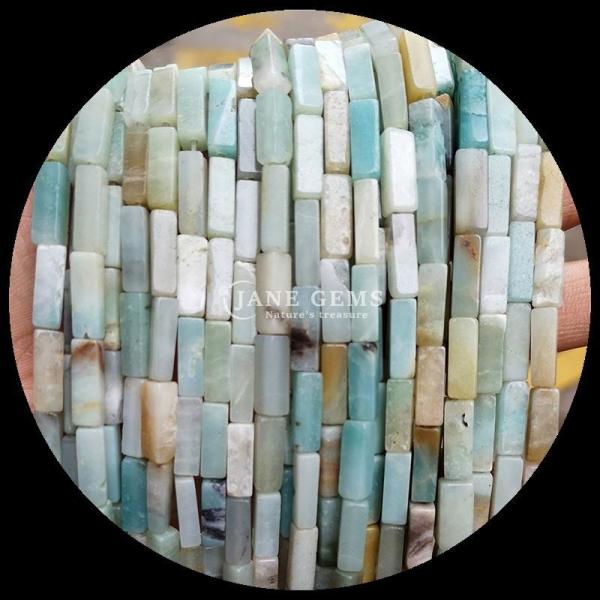 Natural Unakite Malachite Rectangle Square Shape Gemstone Bead Strands for DIY Jewelry
