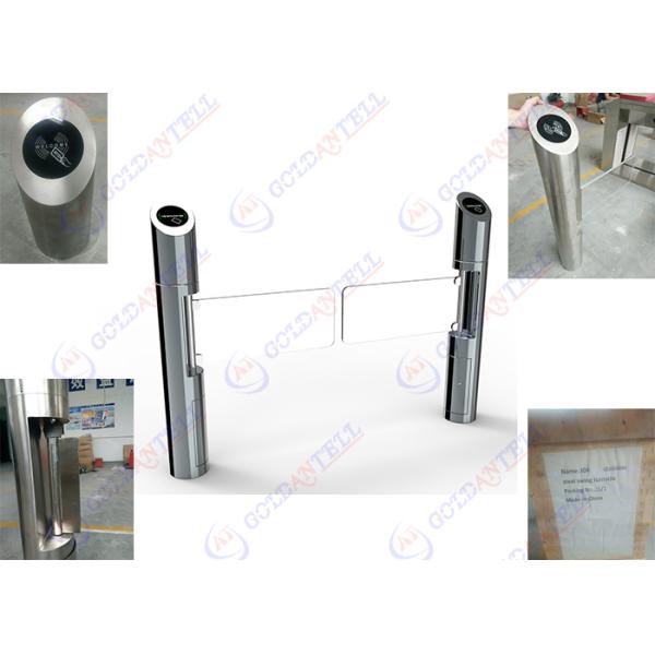 High - Class Glass Width 900 mm Swing Barrier Gate With Card Reader