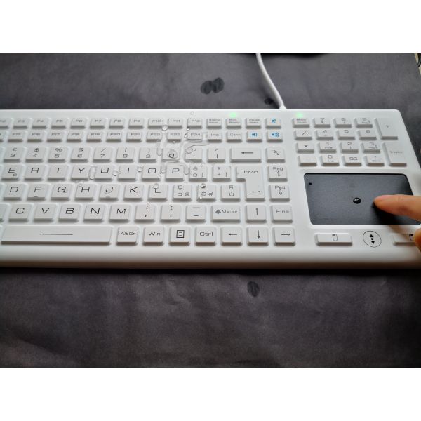 NEMA 4X Plus Ruggedized Wired Keyboard With Trackpad For Sterilization