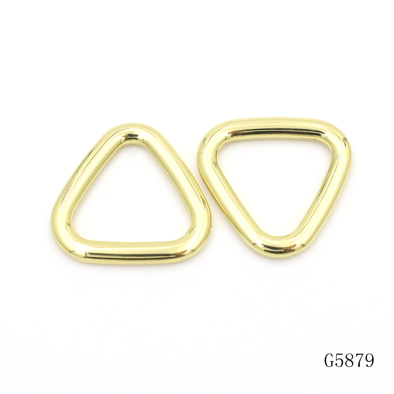 21mm Webbing D Ring Gold Plated Dog Harness D Ring Triangle