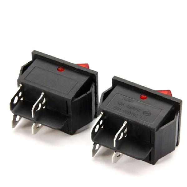 original KCD4-201 16A/250V 4 Pin Rocker Switch red with Light