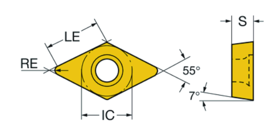 Standard Boring insert, DCGT0702003R-F, high-quality CNC insert, made of cemented carbide，through straight groove