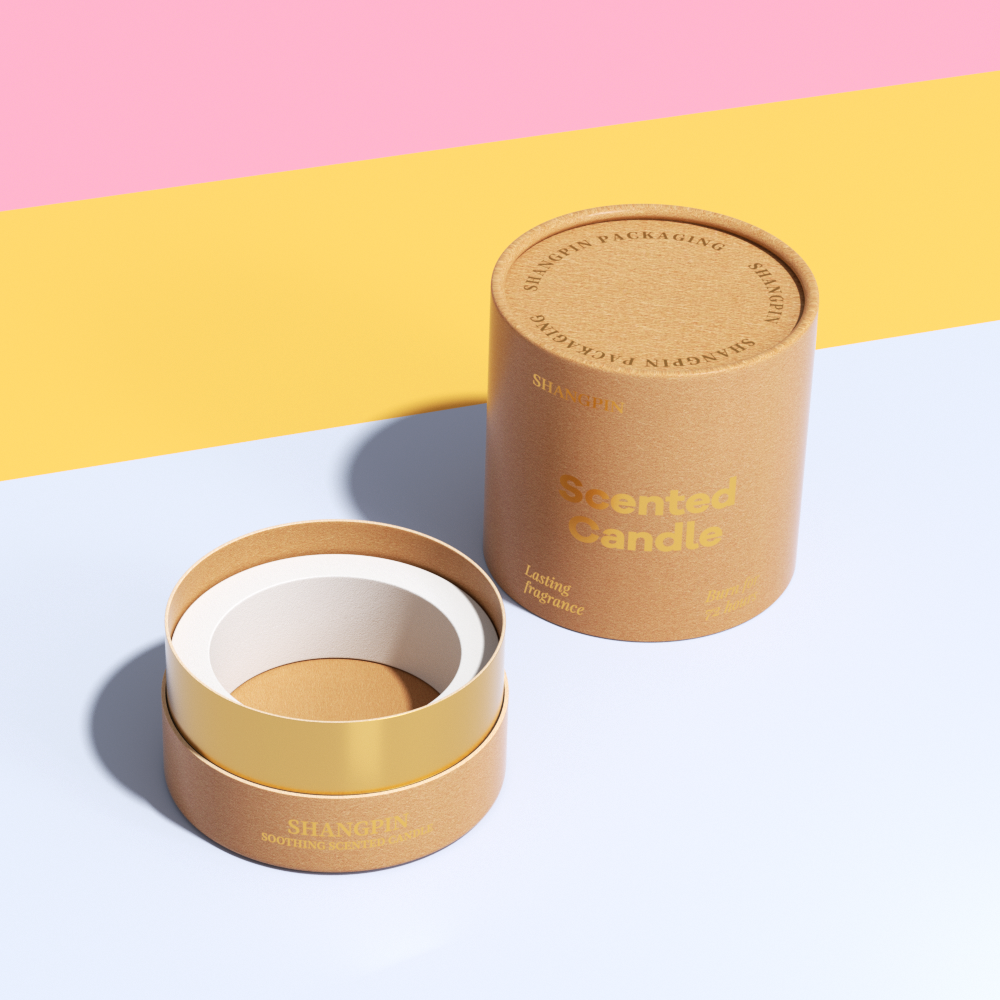 Environmentally friendly high-grade kraft paper tubes, suitable for candle packaging, with embossed surface.