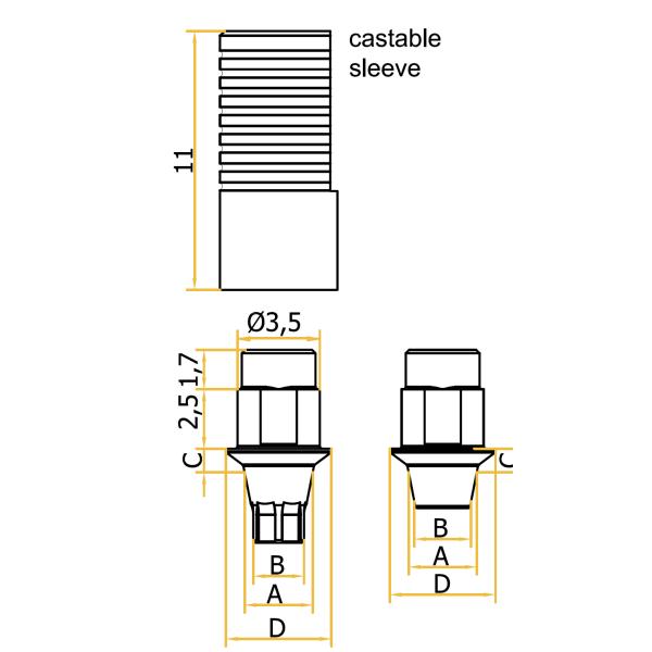 Astra Tech EV® Titanium Ti-Base Abutment Compatible with 3.0mm/ 3.6mm/ 4.2mm/ 4.8mm/ 5.4mm