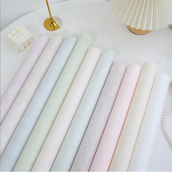 Solid-Color Gift Boxes and Wrapping Paper Cream Series Embossed Waterproof Material for Bouquets