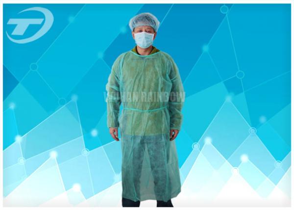 Buy Knitted Wrist PP PE Disposable Scrub Suits Isolation Gowns Water Resistant at wholesale prices