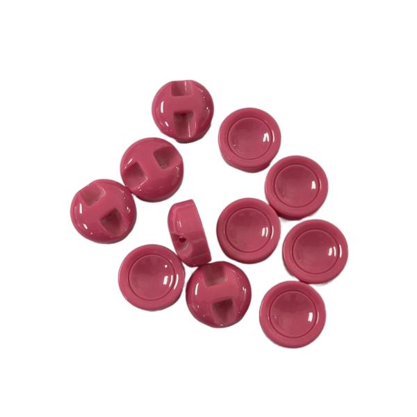 Plastic Resin Red Shank Buttons With Concave Front Side One Hole On The Back