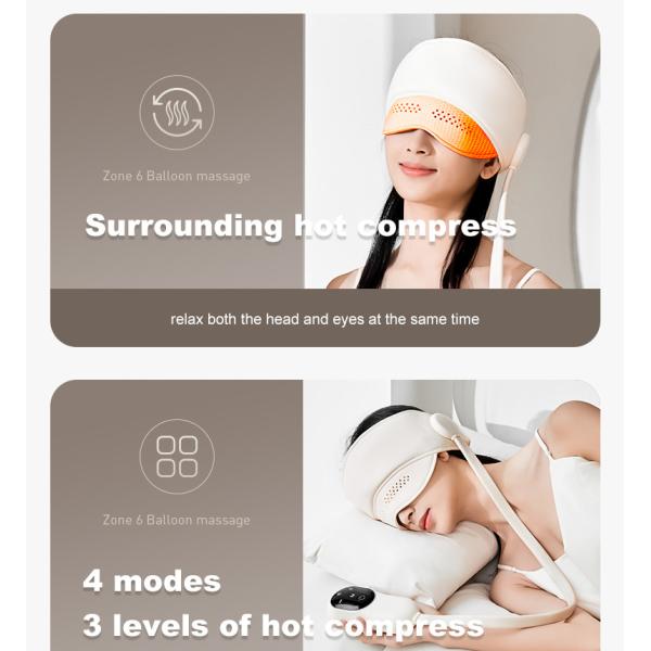 Rechargeable Air Compression Head Massager Eye Care Hot Compress