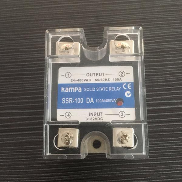High Quality Single Phase Solid State Relay DC to AC 100A Output 24-480VAC Black SSR Solid State Relay(SSR-100DA)