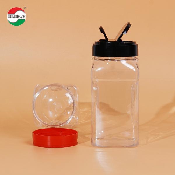 425ML Wholesale Sample Provided Plastic Spice Jars Bottles Containers With Red Black Lid Perfect For Storing Spice And Powders