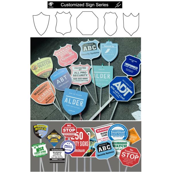 Toowin Customized Security Yard Sign Rectangular 4Mm Waterproof Letters For Voting