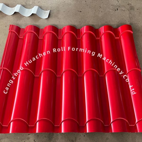 1220mm Width Panel Glazed Tile Roll Forming Machine with 18 Stations Roller and Chain Drive for Steel Construction