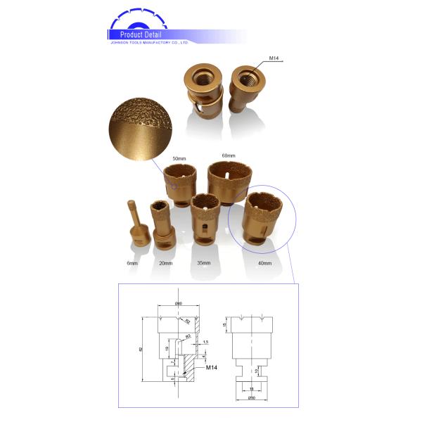 Round Hole Cutting 68mm Diamond Core Drill Set