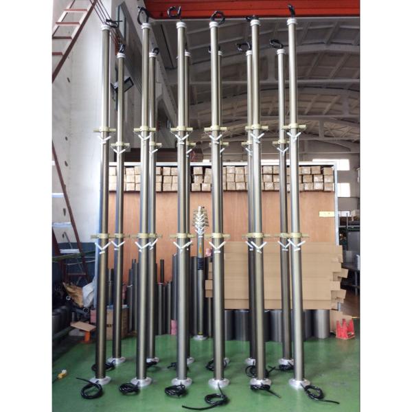 4.5m lockable telescoping pneumatic CCTV mast for mobile security services