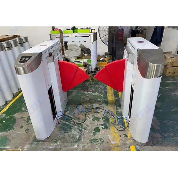Biometric 0.3s Speed Flap Turnstile Gate Durable Maintenance With LED Light