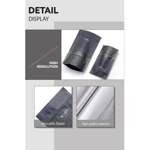 Custom Printed Spice Leaf Packaging Ziplockk Pouch Logo Concise Design