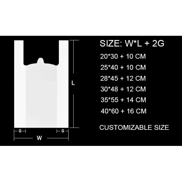 Eco-friendly Biodegradable Shopping Bags Takeout Food Packaging Compostable Plastic Retail Carrier Bags