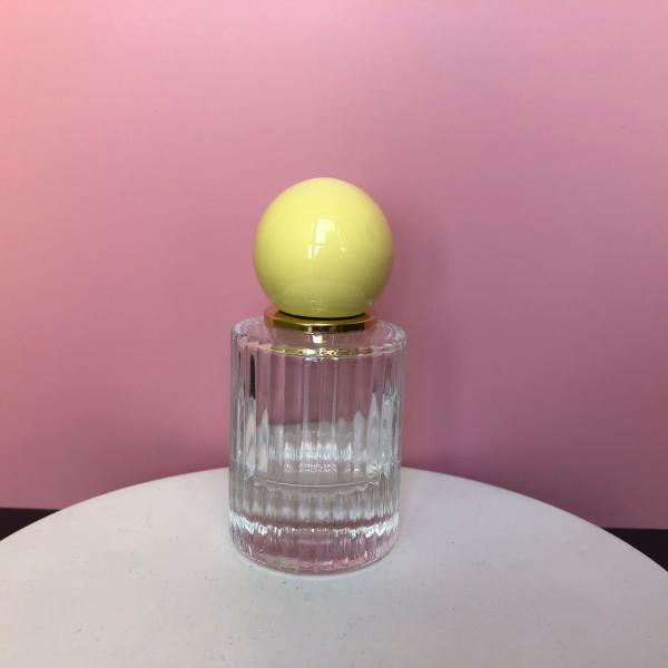 Glass 50ml Perfume Spray Bottle Round Cap Cosmetic Rectangle Shape