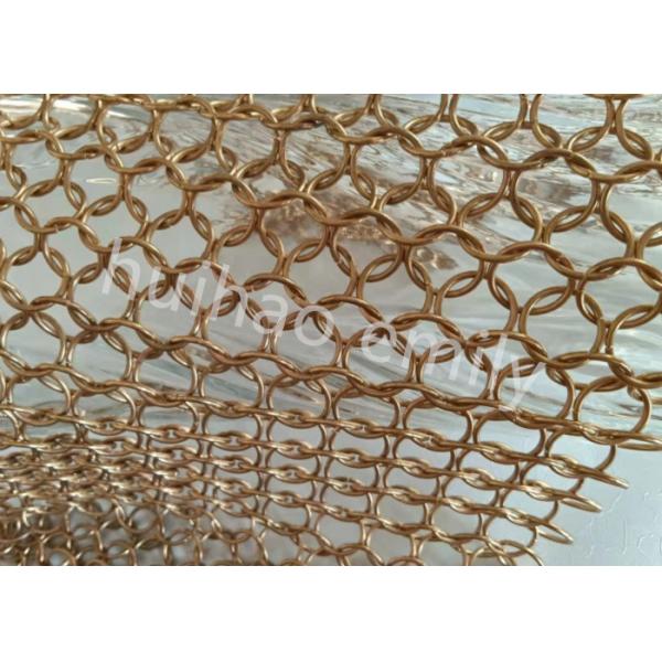 Interior Design Metal Round Ring Mesh Curtain With SS Eletroplating