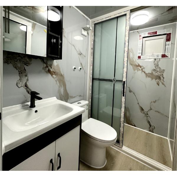 20-foot ivory white expanded container house with bathroom