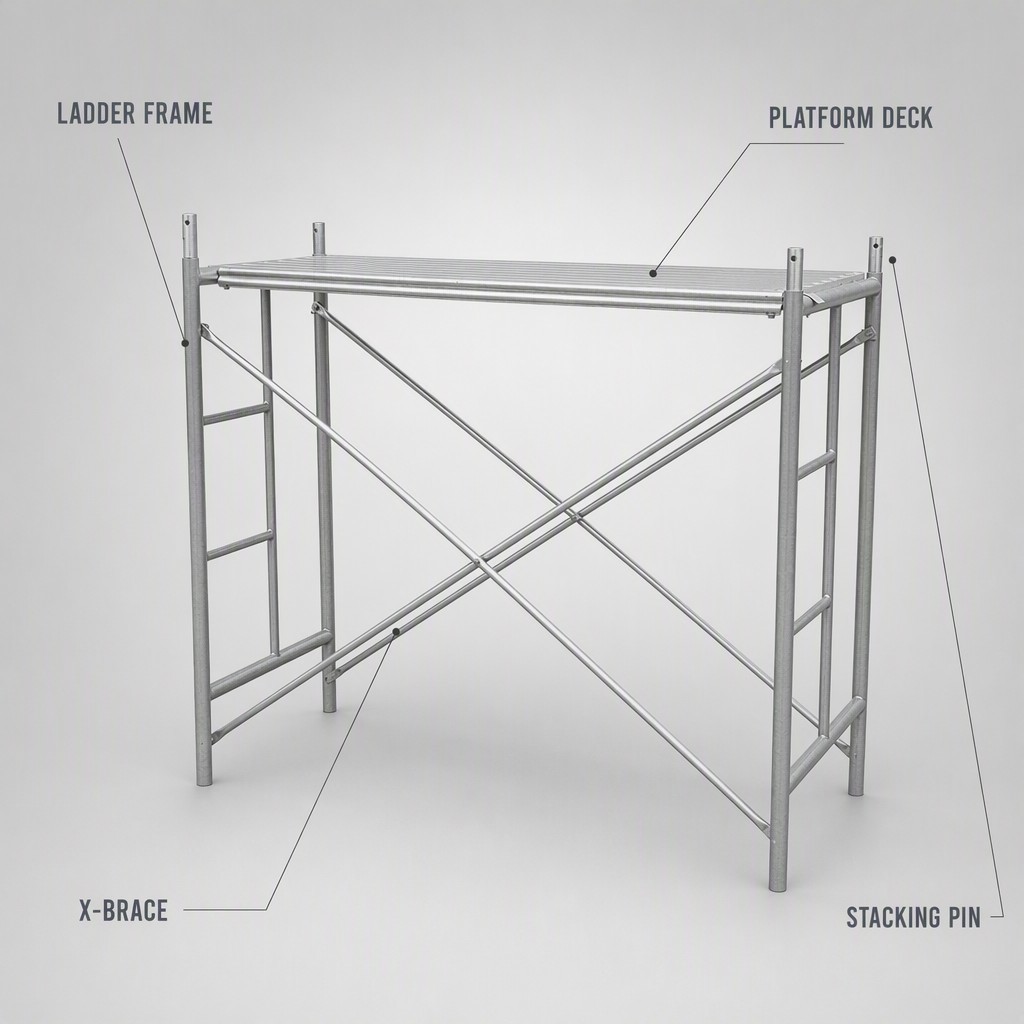 Multi-Level Stackable Hot-Dip Galvanized Ladder Frame Scaffolding System with 20KN and 30KN Load Rating