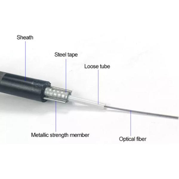 Outdoor 12 Core Fiber Optic Cable Single Mode GYXTW G652d