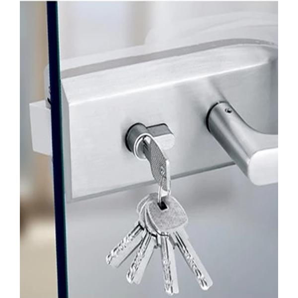 Tempered Glass Door Lock For Single Door / Square Door Locking , Long Life