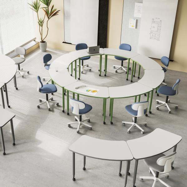 FLEX Practicality Modular Conference Tables On Wheels For Collaborative Training Spaces