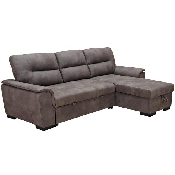 Sectional Pull Out Folding Sofa Bed Multipurpose Breathable Light Gray