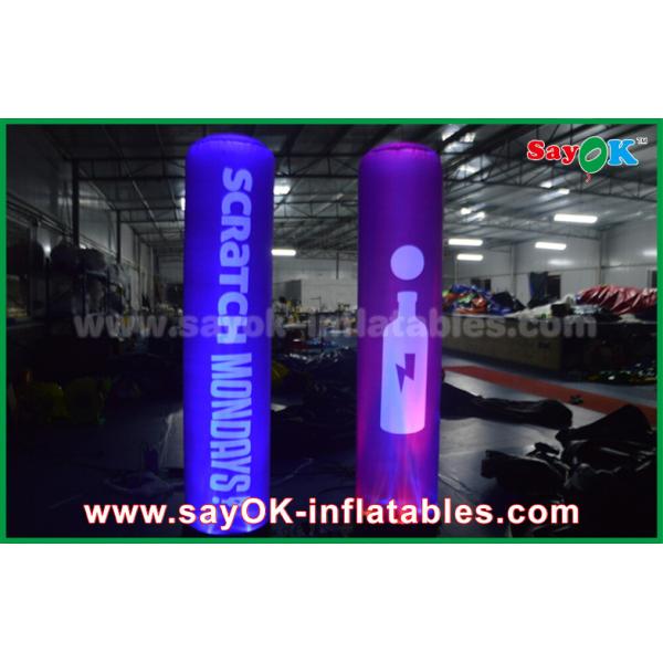 Pink Inflatable Lighting Decoration / inflatable column with logo printing