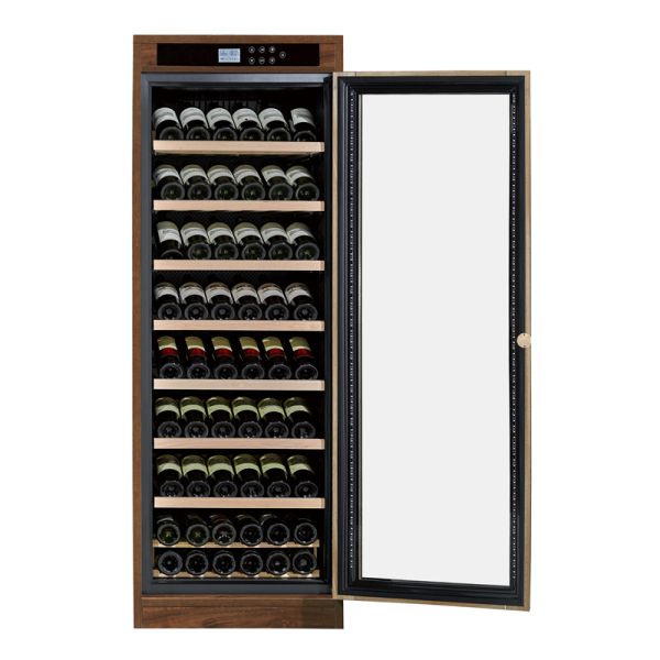 Solid Wood Wine Cooler with Digital Touch Control LED Lighting and Less than 42 dB Noise Level