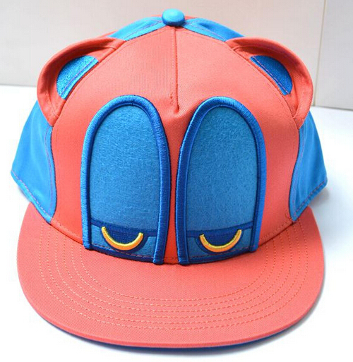 3D patch embroidery bright color flat brim cartoon snapback hat