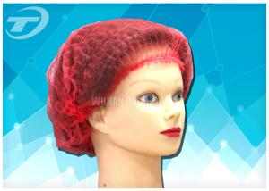 Non - woven  MOB / clip cap  20  , single use , double elastic in red color