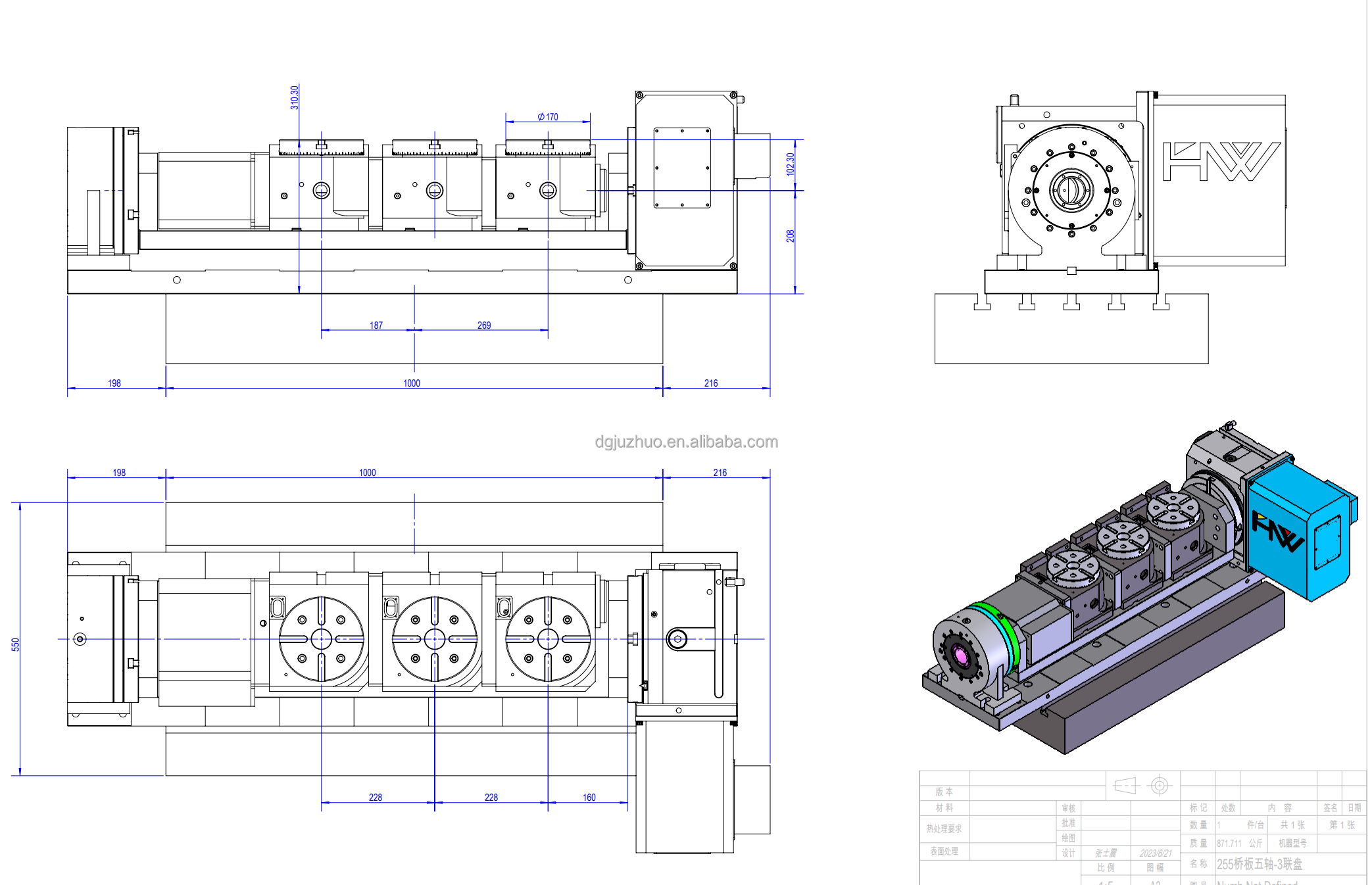 Dividing head technical specifications