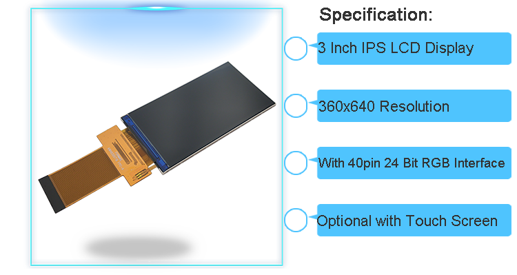 360x640 IPS Hdmi TFT Display Screen 3 Inch Small LCD For Consumer Electronics