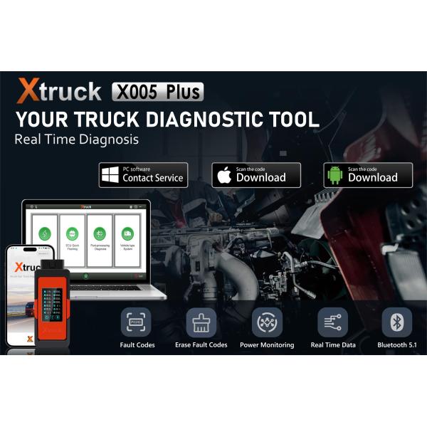 Xtruck X005 plus Intelligent Diagnosis ECU Quick Flashing post-processing diagnosis vehicle type system support SHACMAN