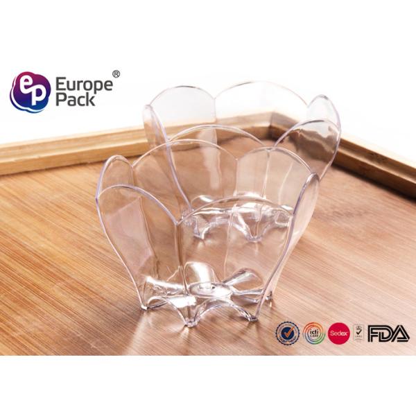 Disposable Plastic Dessert Cup Tulip Container 4Cm Hight , 7Cm Top Diameter
