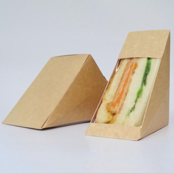 Portable Triangular Cardboard Sandwich Box Packaging Eco Friendly Food Grade