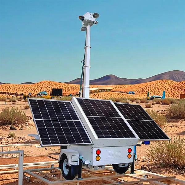 Mobile Lighting Tower Trailer Mounted Solar LED Light Tower Infrastructure Projects Solar Lights for Driveway