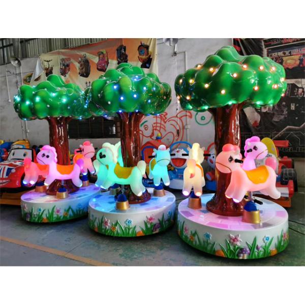 Tree Shape 3 Player Merry Go Round Carousel For Entertainment Arcade Game