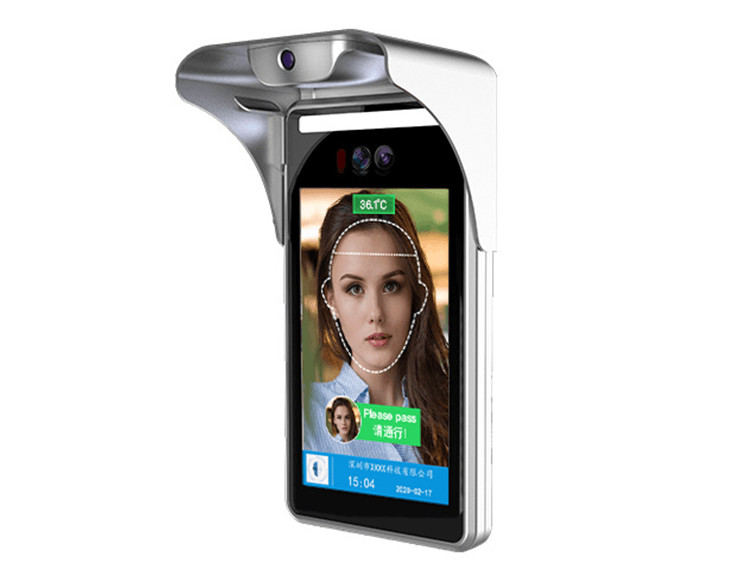 8 Inches Touchless Temperature Scanning Kiosk With Dual Cameras