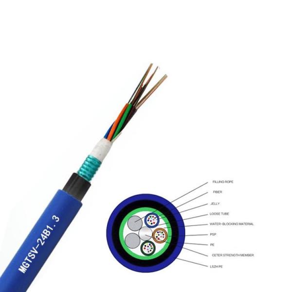 MGTSV LSZH Duct Fiber Optic Cable 2 48 Core High Density Mining Communication Network