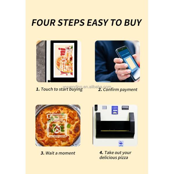 XY Axis Lift Self Service Frozen Heated by Microwave Oven Fast Food Custom Lets Pizza Vending Machine