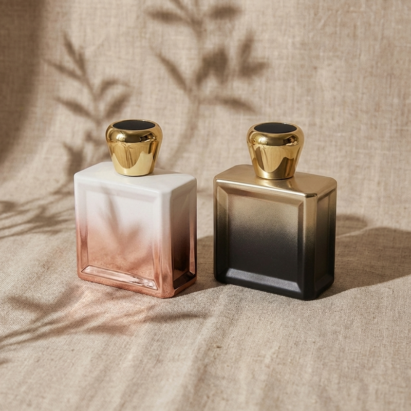 Anding Supplier High Quality Custom Design Refillable Spray 100ml Square Empty Glass Perfume Bottle